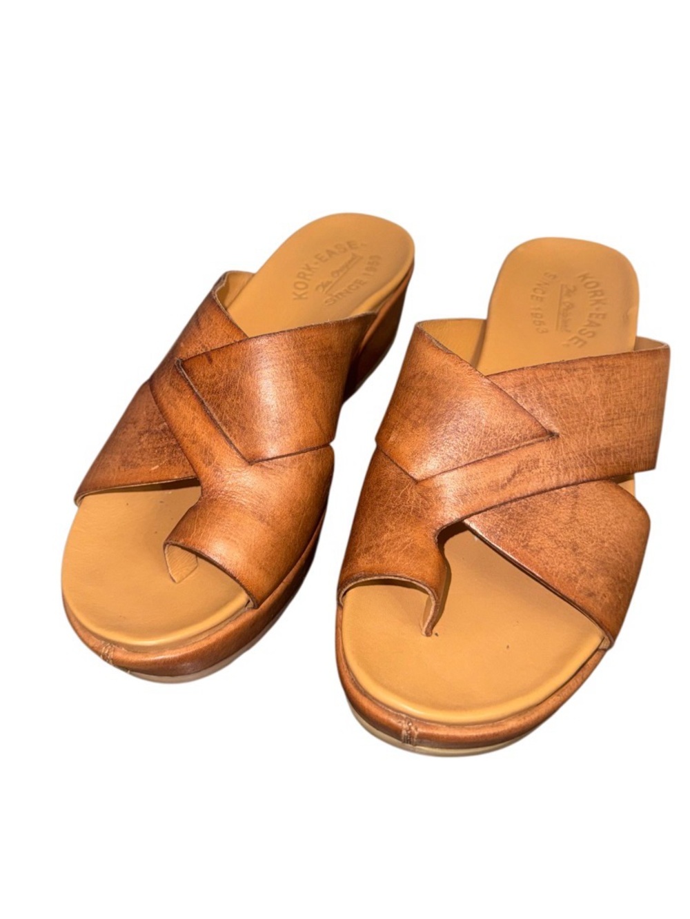 KORK- EASE distressed leather wedges women’s shoes  sandals size 6 - Picture 12 of 17